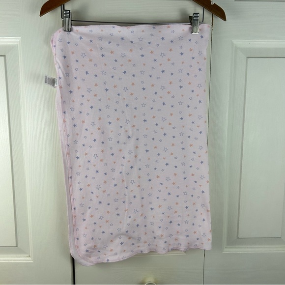 Mini Muffin Stars Print Baby Blanket Pink Purple Jersey Stretch Knit Swaddle - Picture 2 of 6